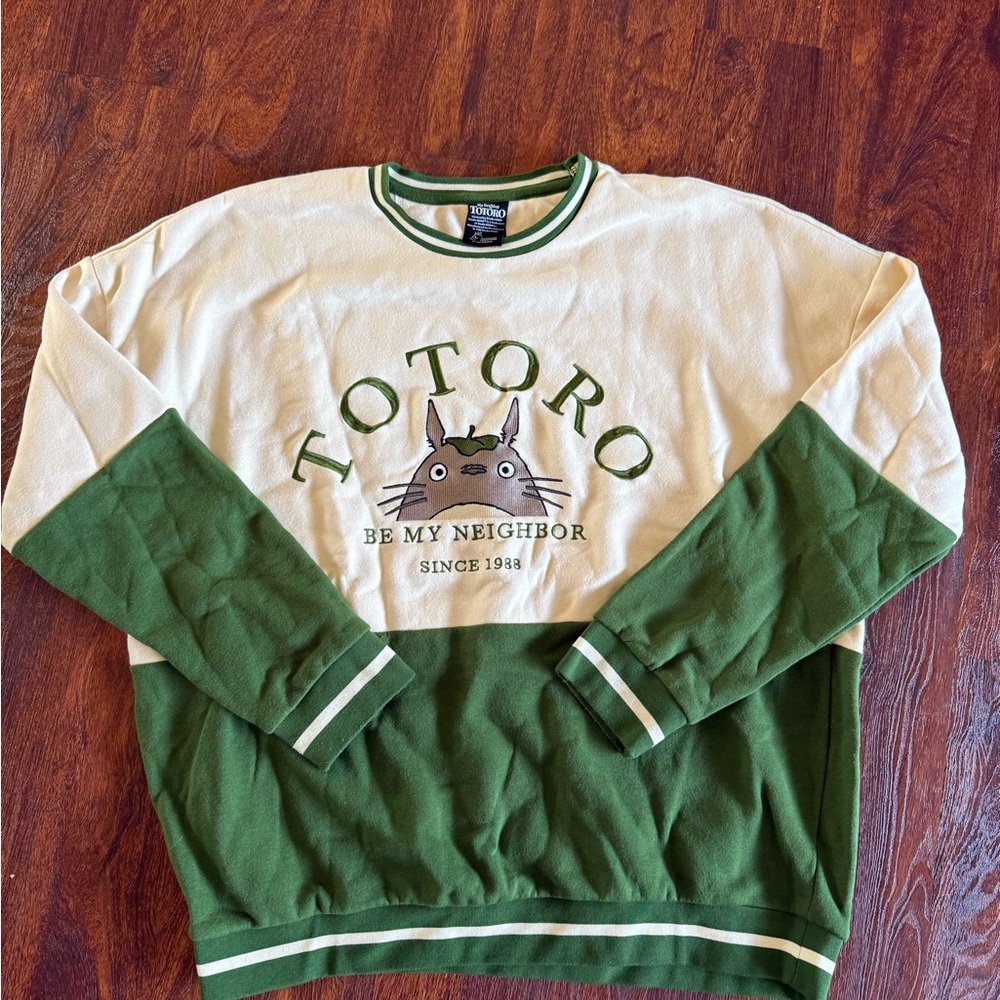 Her Universe Green and Cream Crew Neck Sweater with Vintage Design